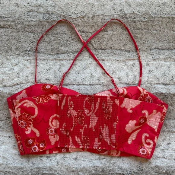 A.L.C. Arit Floral Sweetheart Crop Top in Calla Size 12 - Picture 7 of 16